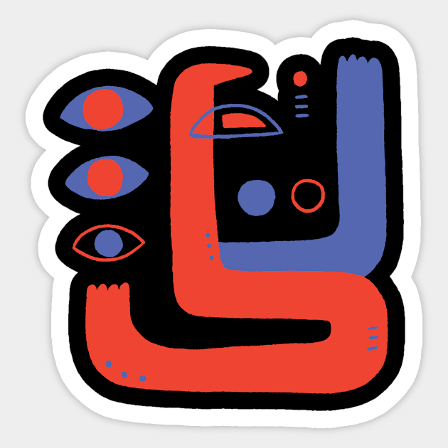 Abstract Figure Sticker by EarlAdrian